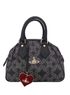 Yasmin Logomania, &pound;95, Handbags, Black, Coated Canvas, Front view